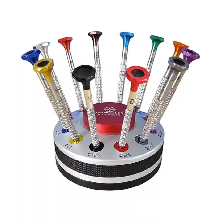 

12PCS high-quality screwdriver set with bottom bearing that can rotate for watch repair