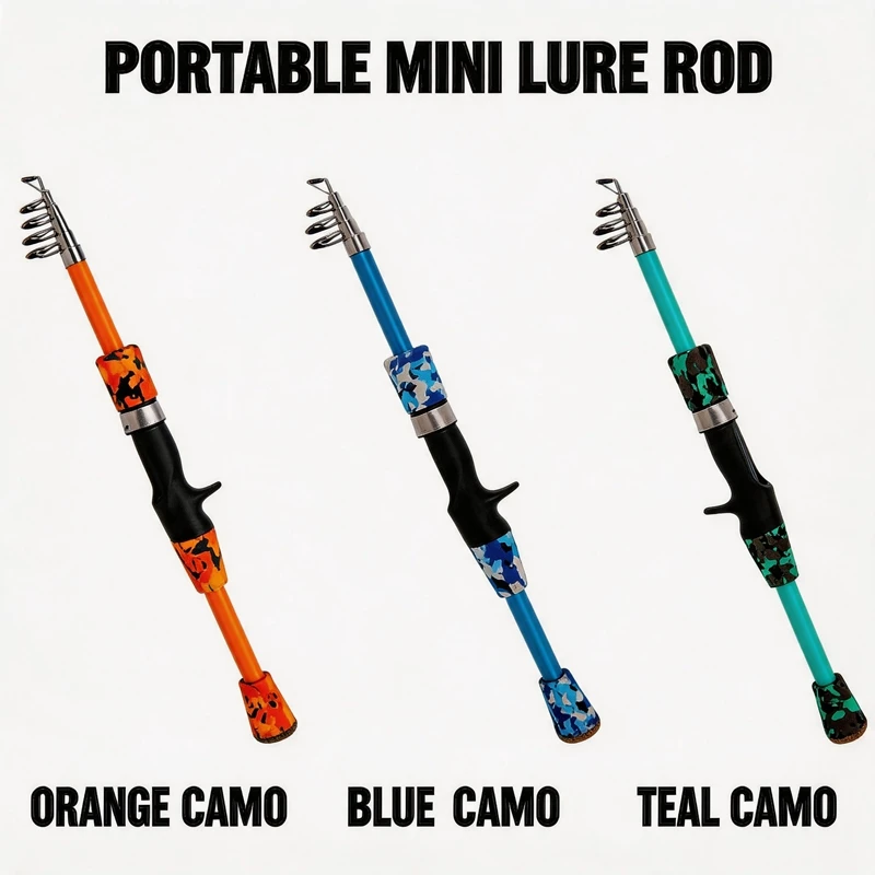 Short-Section Telescopic Lure Rod, Portable Mini Fishing Rod 1.3M/1.5M/1.8M, Lightweight Compact Baitcasting Rods