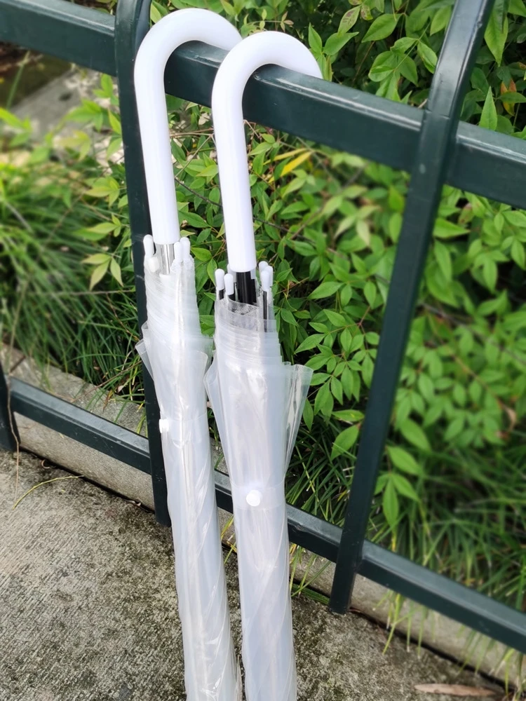 Transparent Long Handle Dance Advertising Umbrella Hand Drawn DIY Gift Umbrella  Clear Style Rain Umbrella for Adults