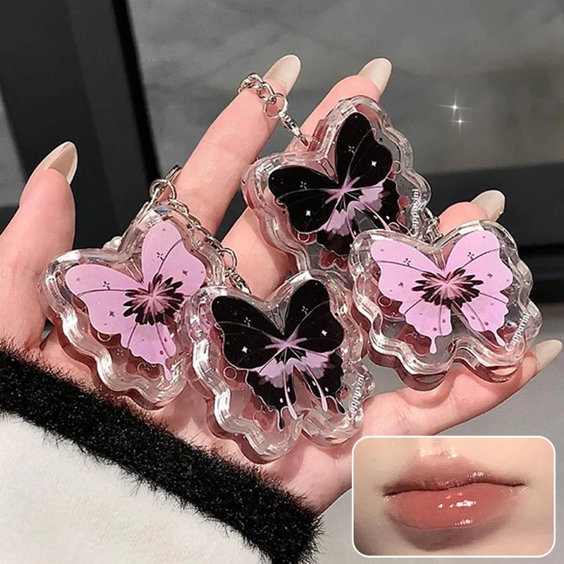 Cappuvini Jelly Solid Lipgloss, süßer Schmetterlingsspiegel, rotbrauner Lippenstift, feuchtigkeitsspendender Lippentönung, natürliche Nude-Lippen-Make-up-Kosmetik