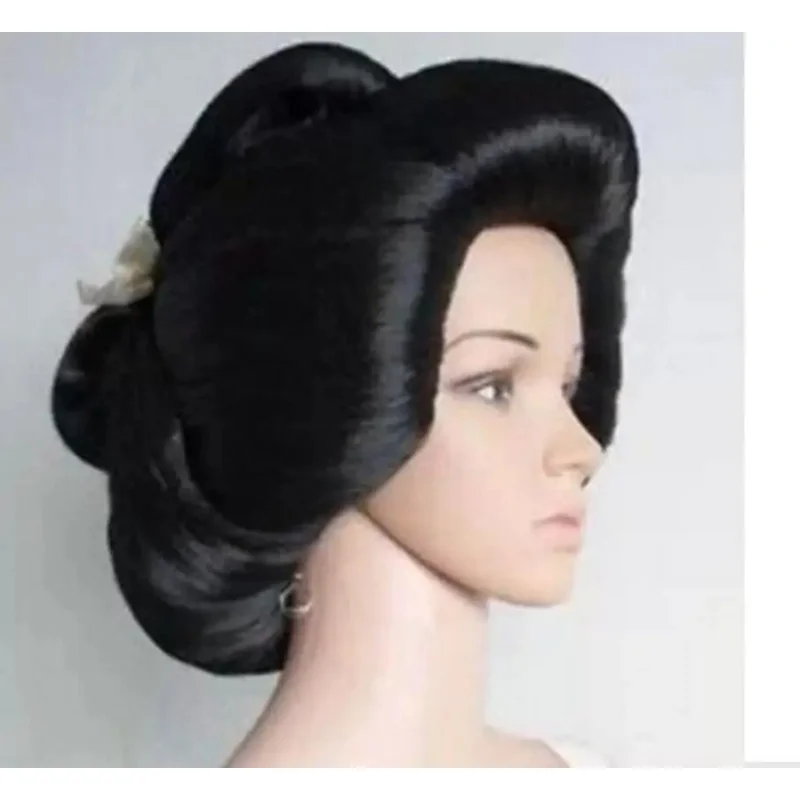 

Fashion jewelry Wig Jewelry Wig New !!! Bla Japanese Geisha Flaxen Hair Synthetic Daily Cosplay Wig