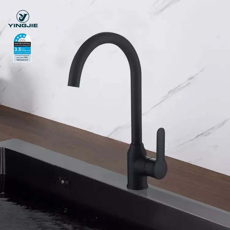 Black Kitchen Faucet Deck Mounted Mixer Tap 360 Degree Rotation Stream Sprayer Kitchen Sink Hot Cold Taps Cold Sink Tap