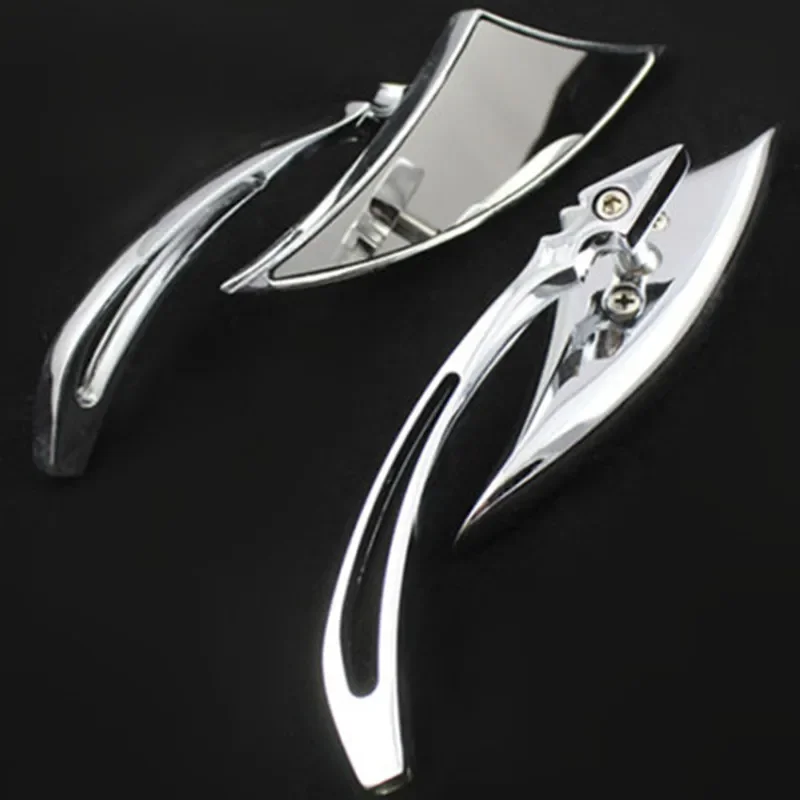 Motorcycle Black /Chrome 8mm 10mm Side Mirrors For Honda Shadow VTX Kawasaki Vulcan Suzuki GSX-R Yamaha V Star 1100