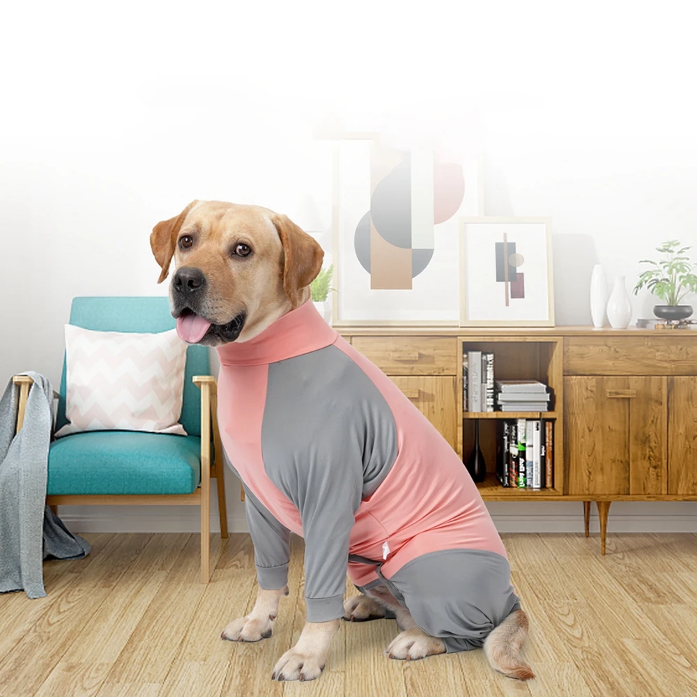 Dog Jumpsuit Operative Protection Long Sleeves Bodysuit Pet Home Wear Pajamas Soft 4 Legged Clothes for Medium Large Dogs XS-3XL