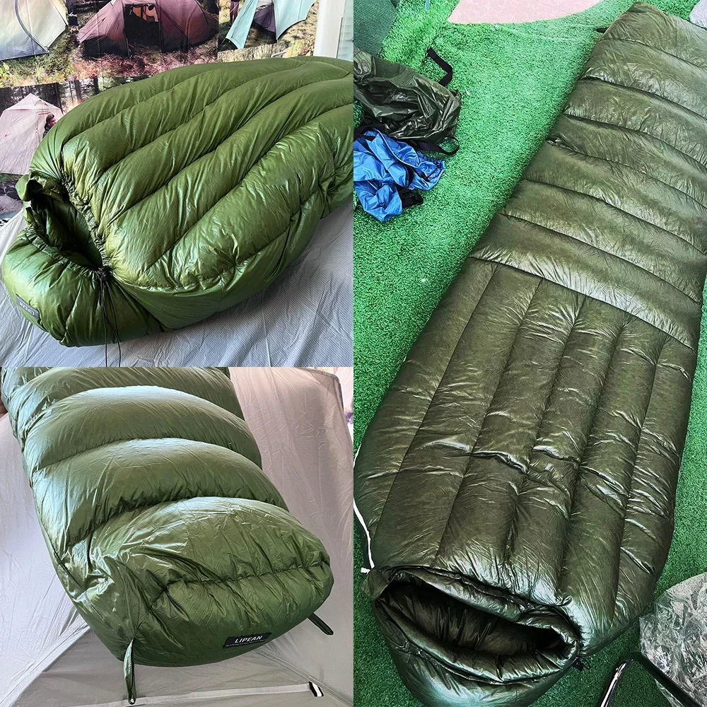 متوفر في المخزون التخييم في الهواء الطلق خفيفة 850FP RDS أوزة أسفل كيس النوم 10D نايلون 400 جرام 700 جرام 800 جرام 1000 جرام