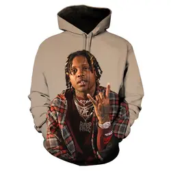 Sudadera con capucha de rapero Lil Durk para hombre y mujer, suéter informal de gran tamaño con estampado 3d, moda Popular