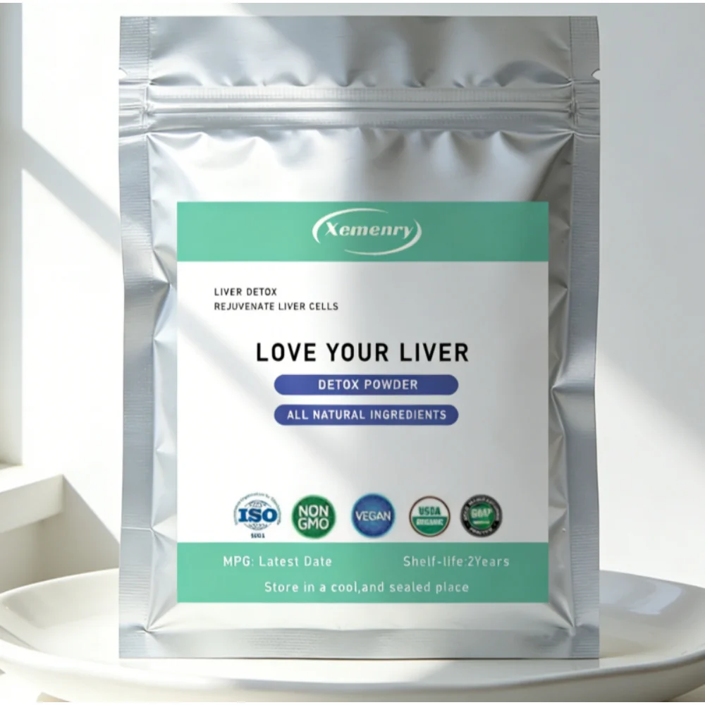 Polvo Desintoxicante para el Hígado, 42 Porciones, con Cardo Mariano y Cúrcuma, Bebida Suplementaria para la Salud del Hígado