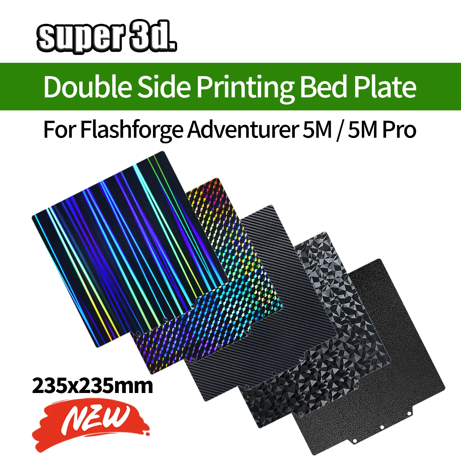 

Build Plate For Flashforge AD5M/AD5M Pro 3D Printer Parts Hotend for High-Speed Printing Adventurer 5M/5M Pro Plate 235x235mm