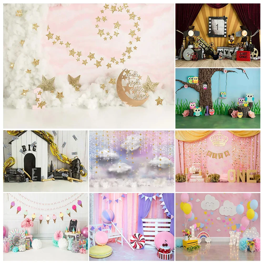 Pano de fundo para fotografia de bolo de primeiro aniversário, recém-nascido, crianças, retrato, fundo para estúdio fotográfico, adereço para fotochamada