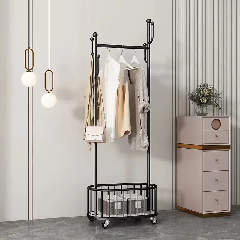 Light luxury mobile floor coat rack home living room bedroom multi-function
