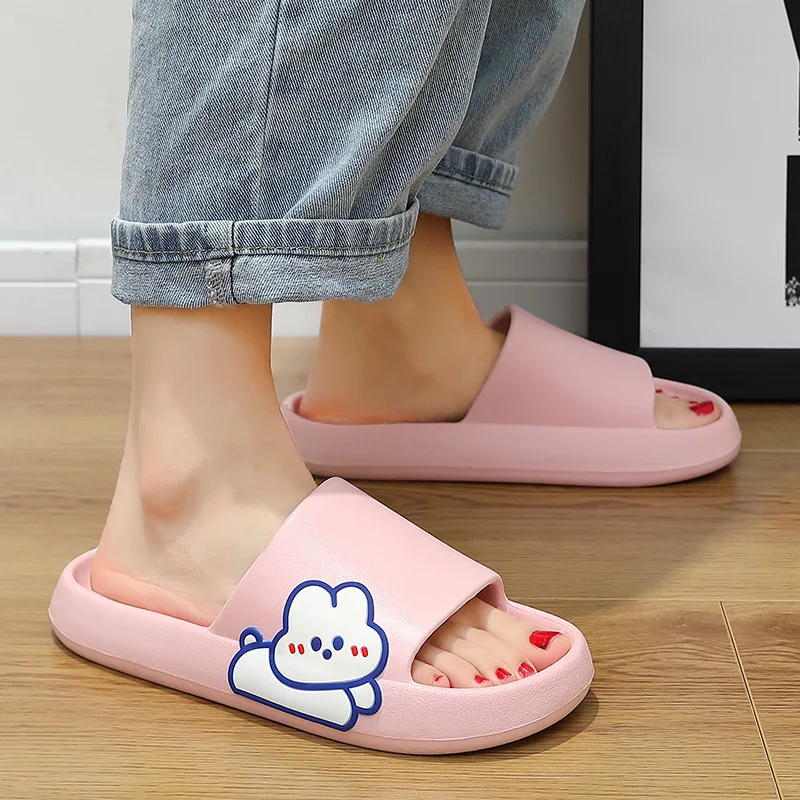 

Home Slippers Cloud Woman Summer Cartoon Rabbit Beach Slides Indoor Soft Sole Non Slip Eva Sandals Men Male Funny Flip Flops