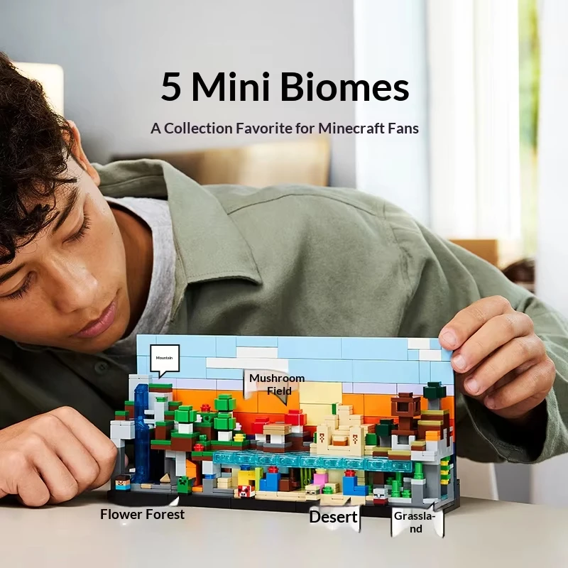 

MOC Architecture My Mini World Series compatible with Mini Biomes Boys and Girls Building Blocks Toy Gifts