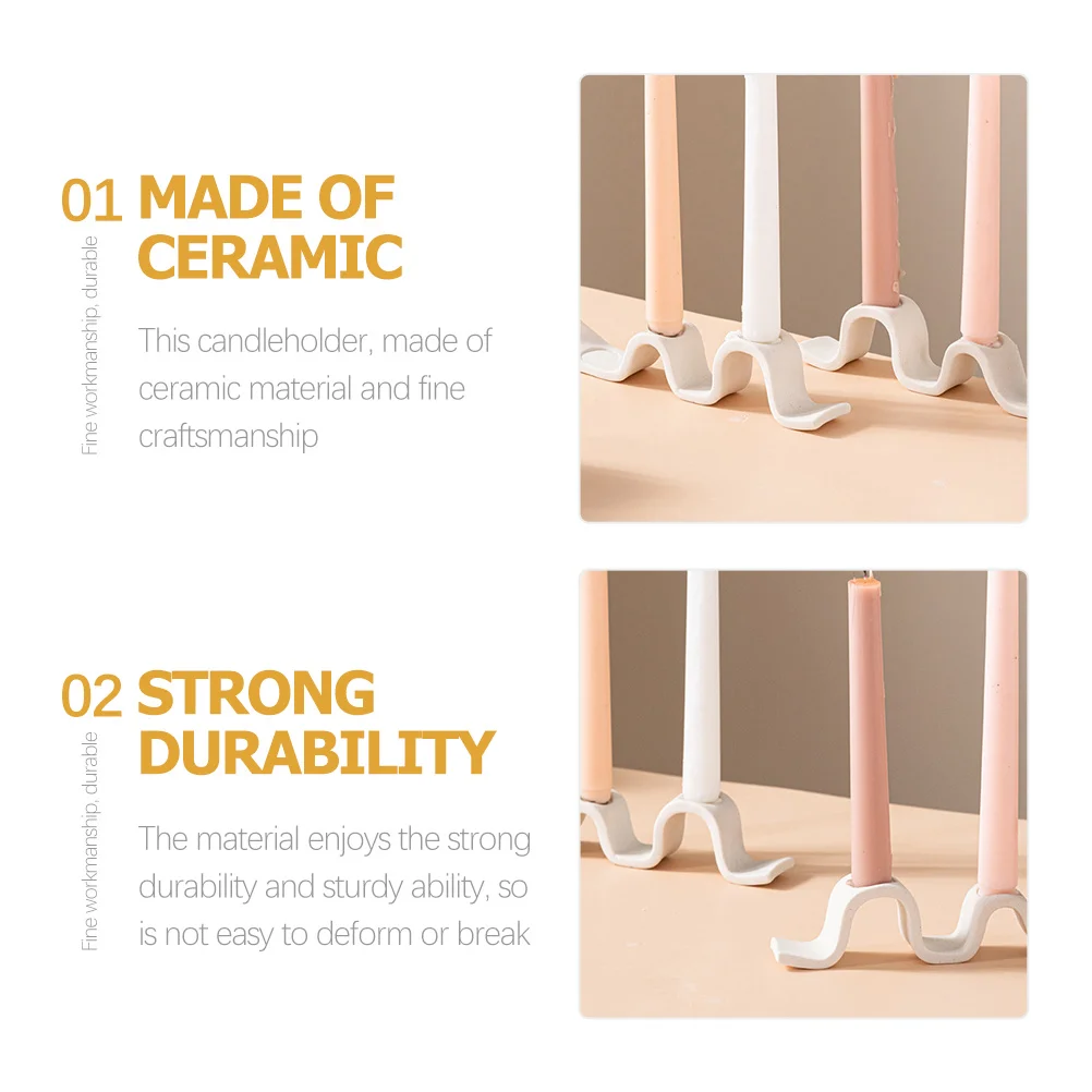 

Arch Shape Ceramic Candleholder Stylish Taper Stand for Special Occasions Gift Holder Pillar Candles Holders