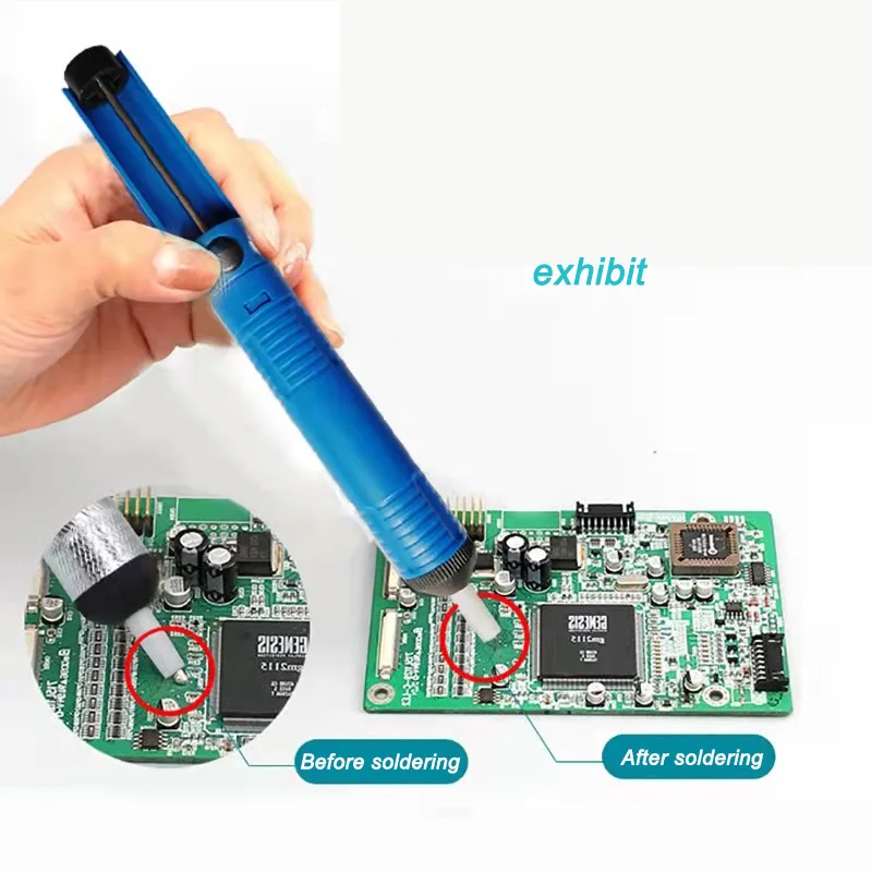 Arma de sucção da bomba desoldering do metal de alumínio, dispositivo forte da sução para remover o ferro de solda do vácuo desolder, ferramenta de solda da mão