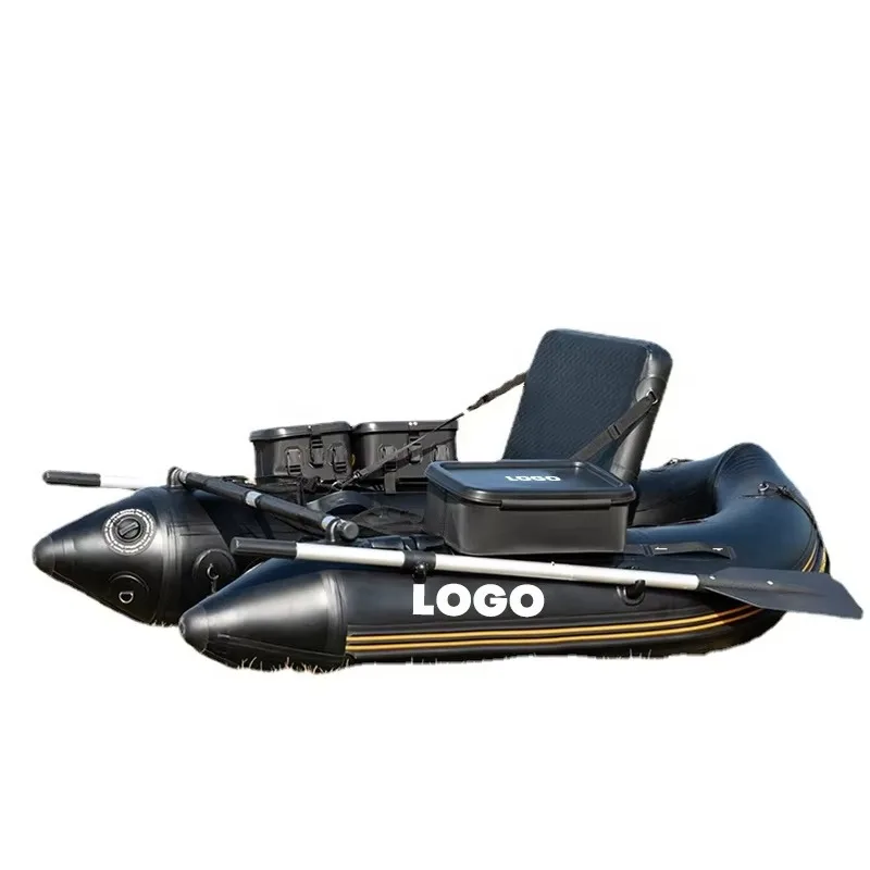 PVC Belly Boat Fishing Float Tube Inflatable Boat with Adjustable Straps/Fish Ruler/Carry Bag
