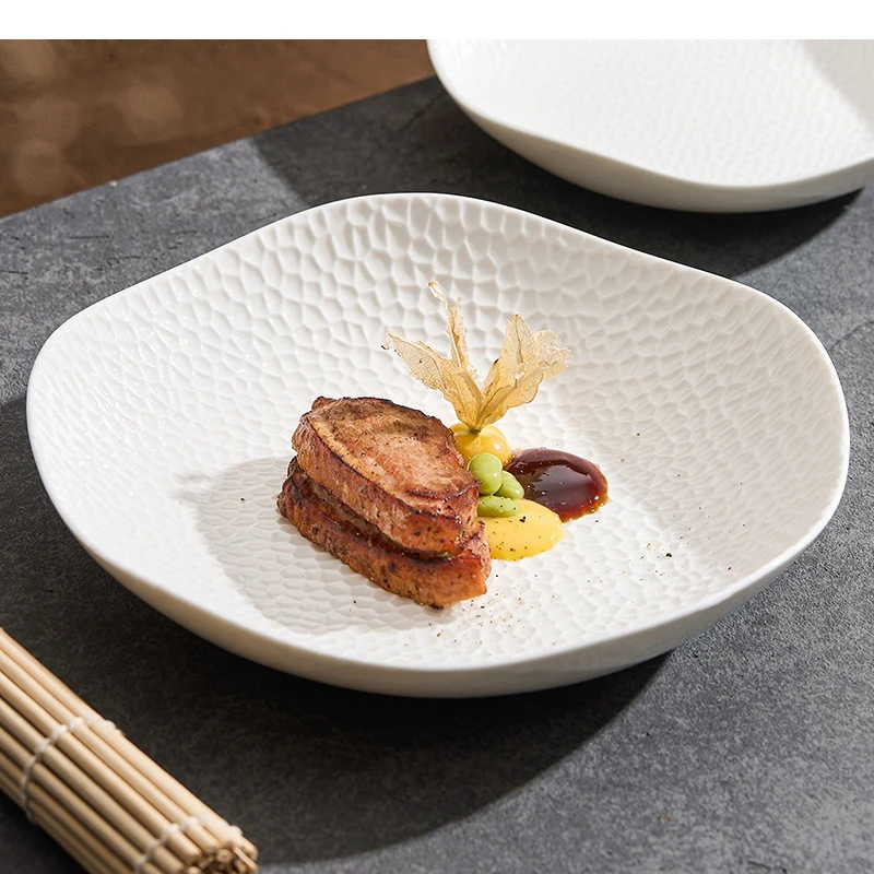 

Отель Ресторан Специальная Кухонная Посуда Домашняя Кухня Белая Посуда Керамическая Обеденная Тарелка Димсам Десерт