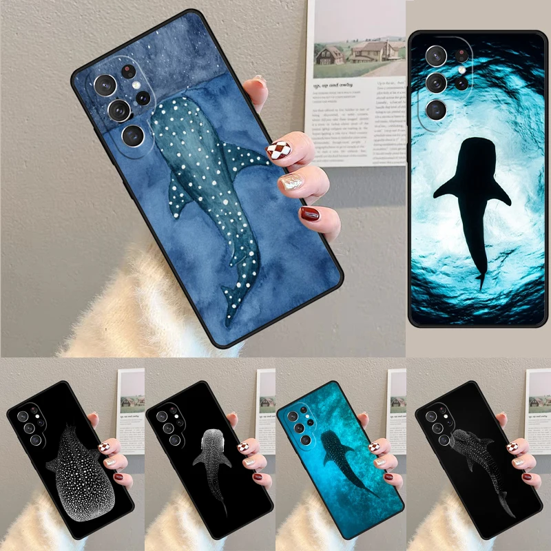 Cover For Samsung Galaxy S24 Ultra S21 S22 S8 S9 S10E Note 10 20 Plus FE S23 Ocean Whale Shark Animal Phone case Coque