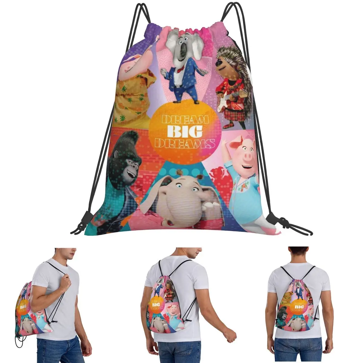 

Sing Backpacks Multi-function Drawstring Bags Shoes Bag Book Bags For Travel Students