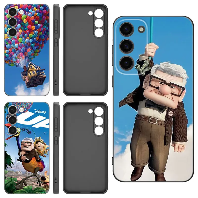 Disney Cartoon Movie Up Black Silicone Phone Case For Samsung Galaxy S20 S23 FE S21 S22 S24 Ultra S10 Lite S8 S9 Plus S7 Edge