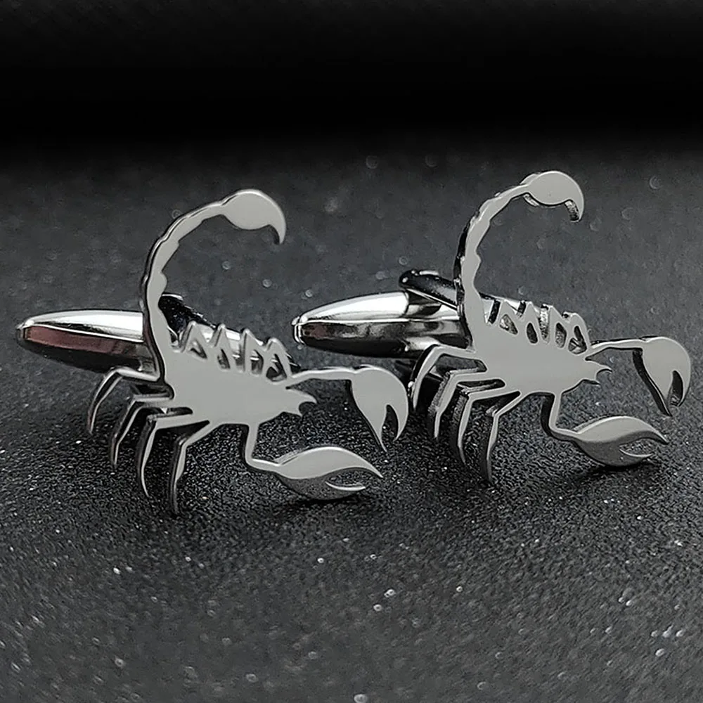 Cross-border explosive product poisonous scorpion stainless steel metal cufflinks, ceremony formal wear outdoor party