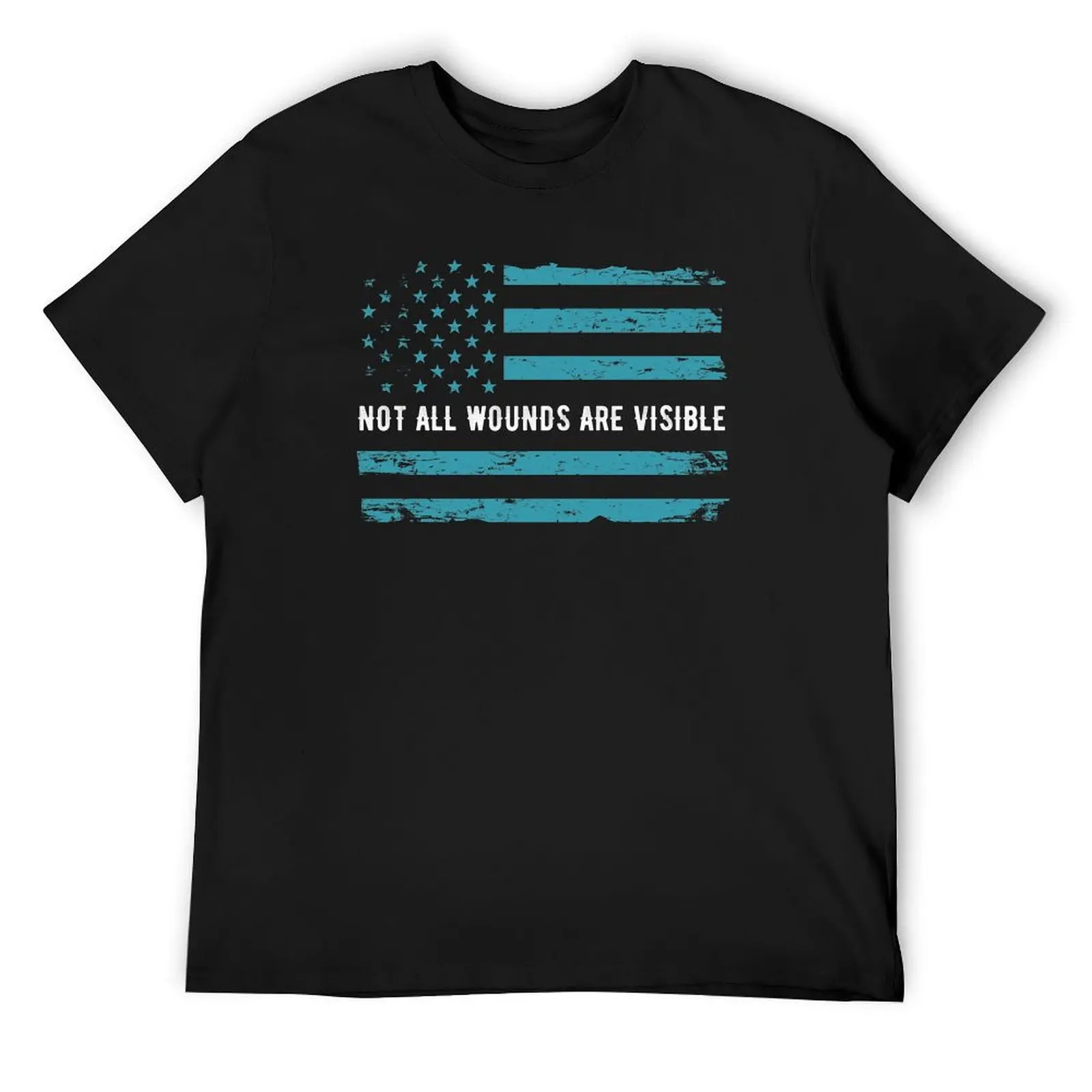 PTSD Awareness Not All Wounds Are Visible Флаг США в сказочных цветах Футболка забавные футболки с мемми Мужские футболки
