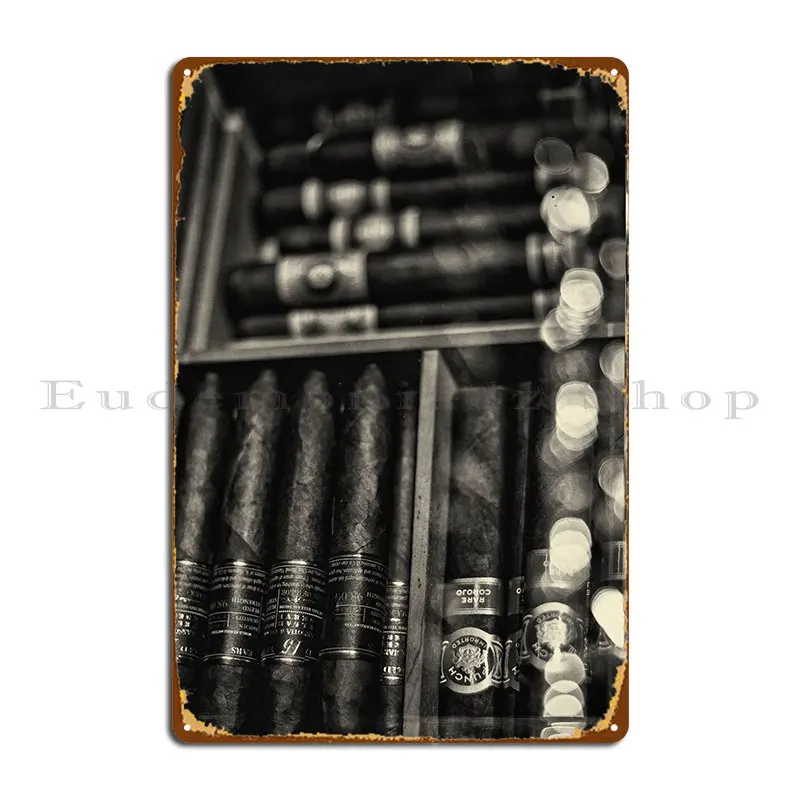 Habano Cigars Monochrome Metal Sign Rusty Garage Cave Custom Cinema Tin Sign Poster