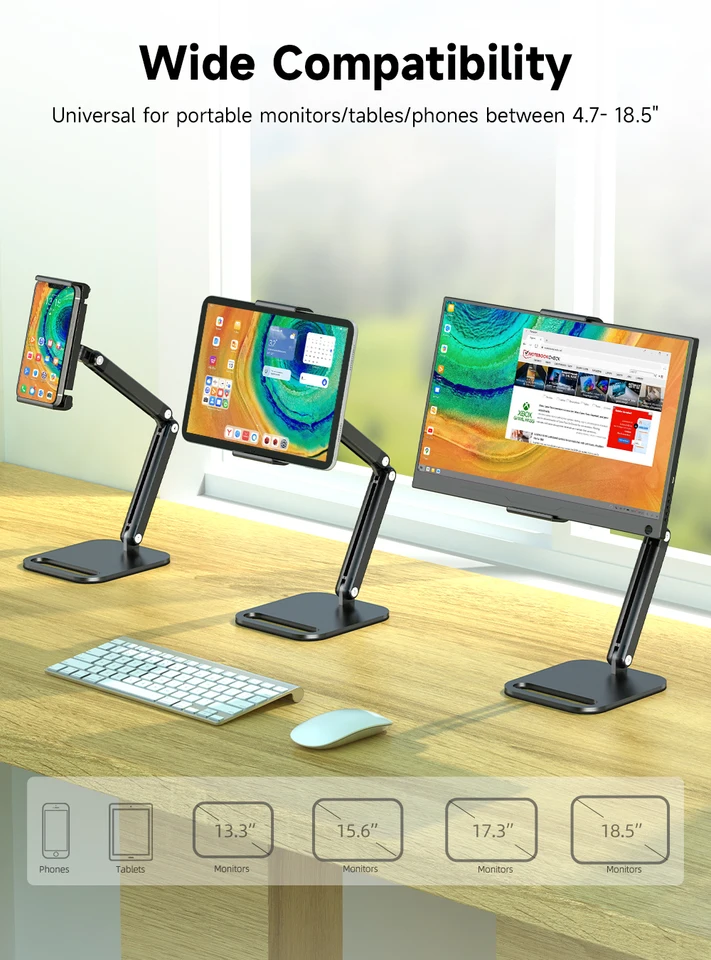UPERFECT ポータブルモニタースタンドホルダー 7-18.5 インチ画面用
