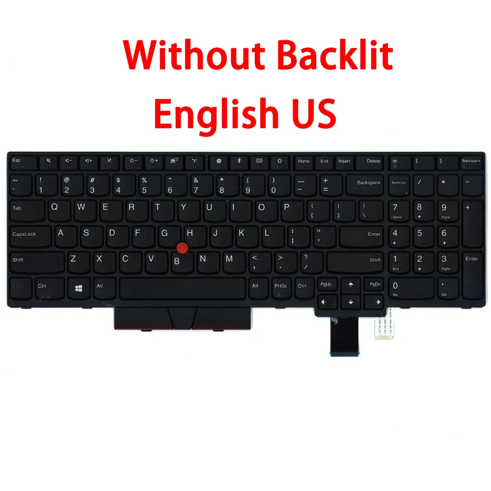 

Backlit Keyboard For Lenovo For Thinkpad T580 P52S T570 P51S English US 01HX259 01ER541 01ER582 01ER500 Japanese JP 01HX209 New