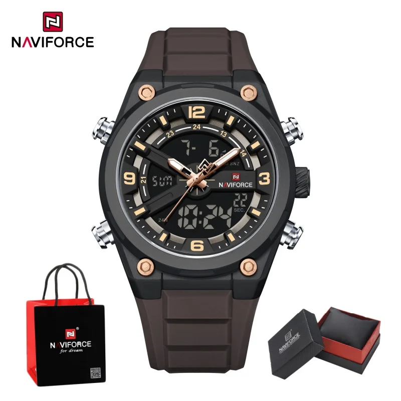 Dual Display Waterproof Men's Watch with Gift Box