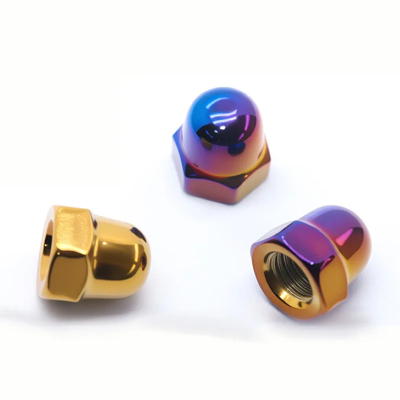 2Pcs Acorn Nut M4 M5 M6 M8 304 A2-70 Stainless Steel Gloden Blue Burn Nut Hex Head Cap Metric Dome Nut