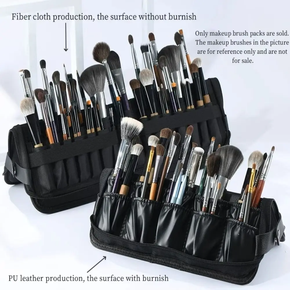 Standable Makeup Brush Holder Dustproof Portable Cosmetic Brush Protective Case 29-hole Multipurpose Makeup Brush Storage Bag