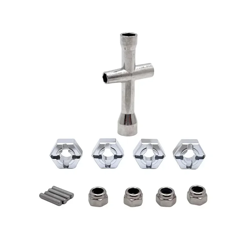 Per UD 1/16 GR M16 RC Parti di automobili Aggiornamento in metallo Bracci oscillanti Asta dello sterzo da 12 mm