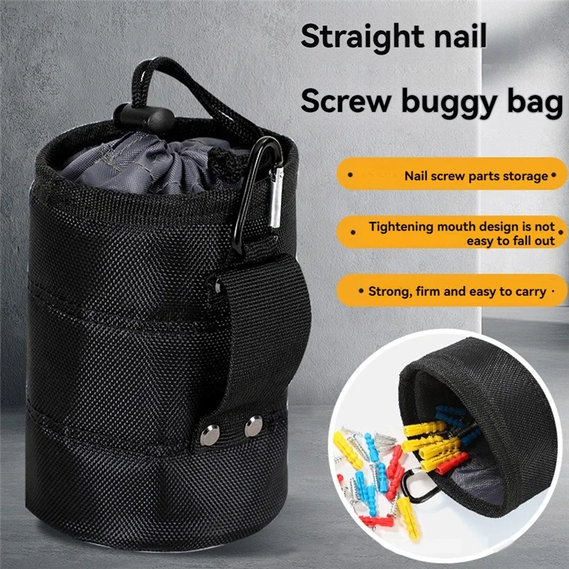 BNVN-Nail Screw Storage Bag With Buckle Hanging Waist Nail Bucket Multifunctional Nail Waist Pack Nail Hanging Waist Kit