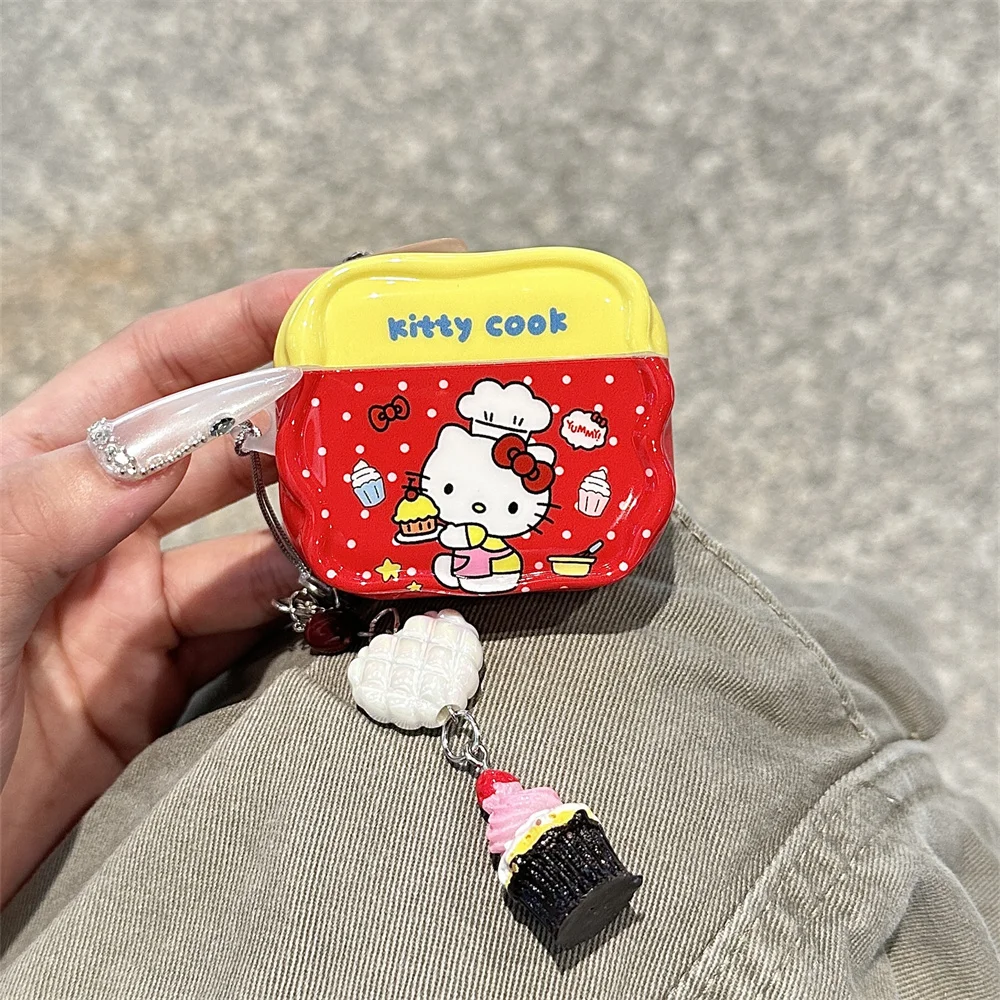 ขนมน่ารักKitty CatหูฟังสําหรับAirpods Pro 2 4 Airpods 4 3 2 1 พร้อมCharmingหูฟังกรณีป้องกัน