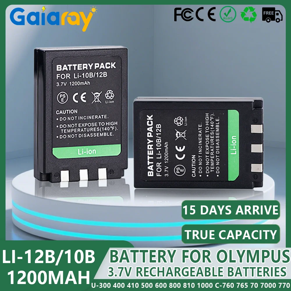 1-10Pcs Li-10B Li-12B Battery 3.7V 1200mAh High-Capacity For Olympus U-300 400 410 500 600 800 810 1000 C-760 765 70 7000 770