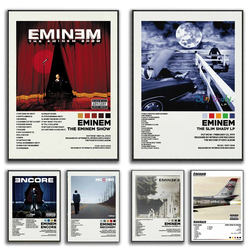 New Eminem The Eminem Show Tracklist Hip Hop Music Album Poster Prints Canvas Painting Wall Art Picture Living Room Home Decor