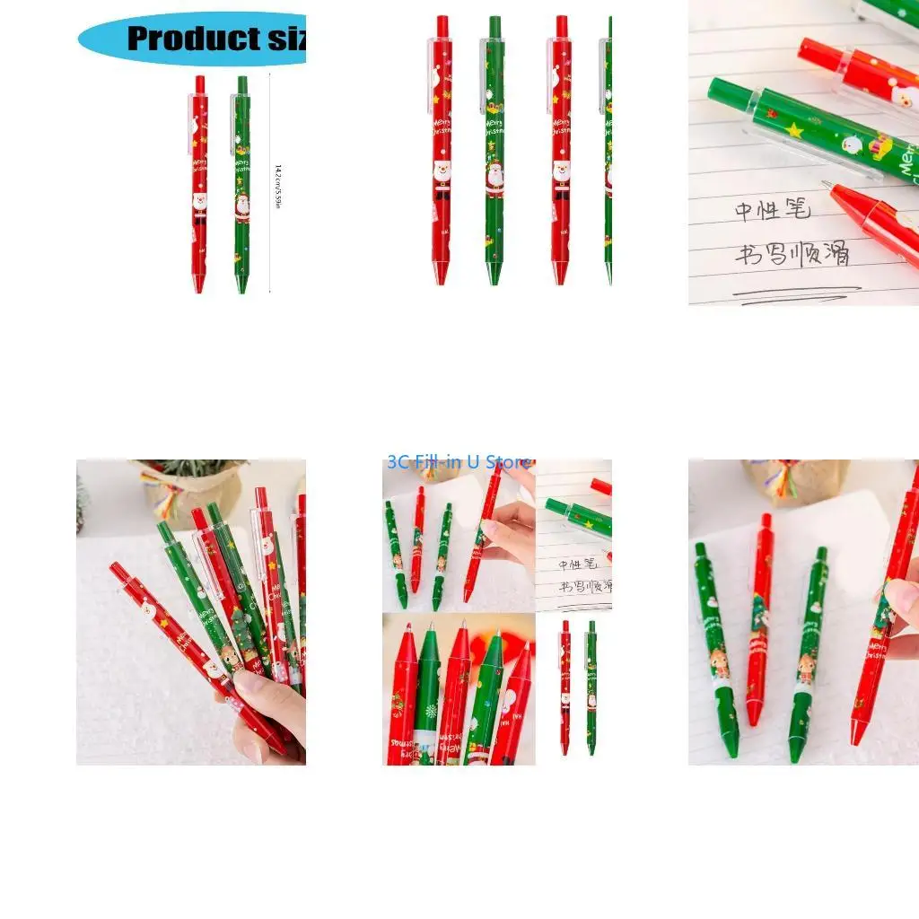 G8TA 4Pcs Christmas Gel Pen Retractable Gel Pen 0.5mm Quick Drying Smooth to Write