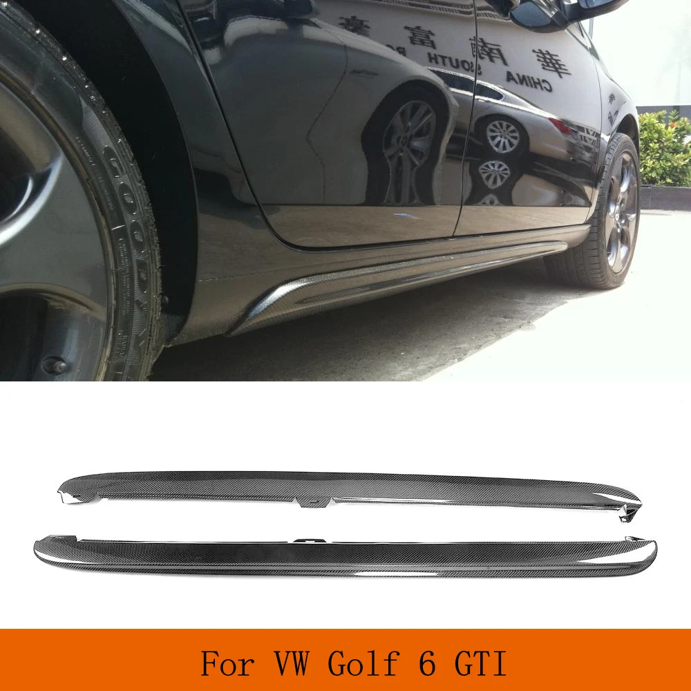 

Car Side Skirt Extension Lips Racing Body Kits Apron for Volkswagen VW Golf MK6 GTI 2010-2013 Carbon Fiber /PP Matte Black