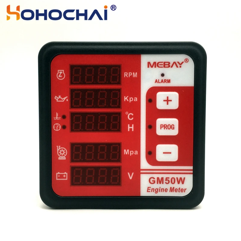 Mebay GM50W Multi Function Diesel Engine Digital Meter Generator Set Water Pump Unit Controller Gauge