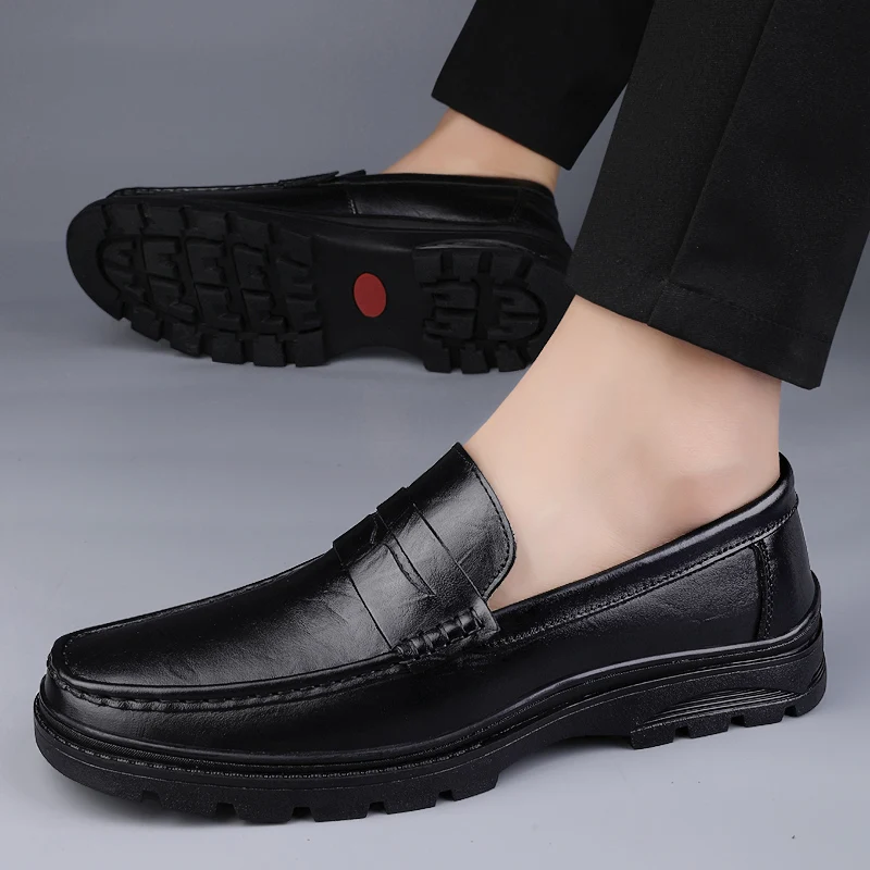 Men\'s New Luxury Brand Genuine Leather Loafers Business  Dating Formal Party Casual Shoes High Quality Flats Male Walking Shoes