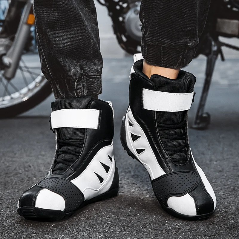 

Motorcycle protective boots unisex high top four season fashion anti slip and wear-resistant off-road breathable riding shoes