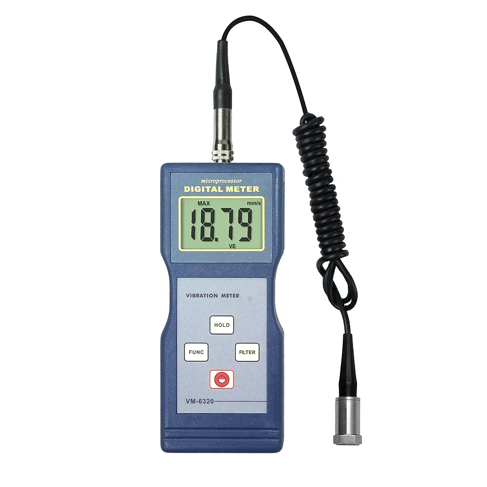 Digital Vibration Meter VM-6320 Mechanical Vibration Analyzer 10Hz~1kHz Acceleration Displacement 0.1m/s²~200 m/s²