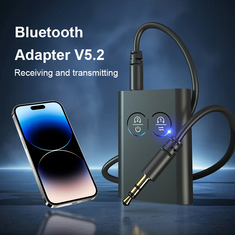 eppfun  Bluetooth 5.2 Transmitter Receiver, Qualcomm APTX-Adaptive HD Low Latency Wireless Audio Adapter with 3.5mm aux