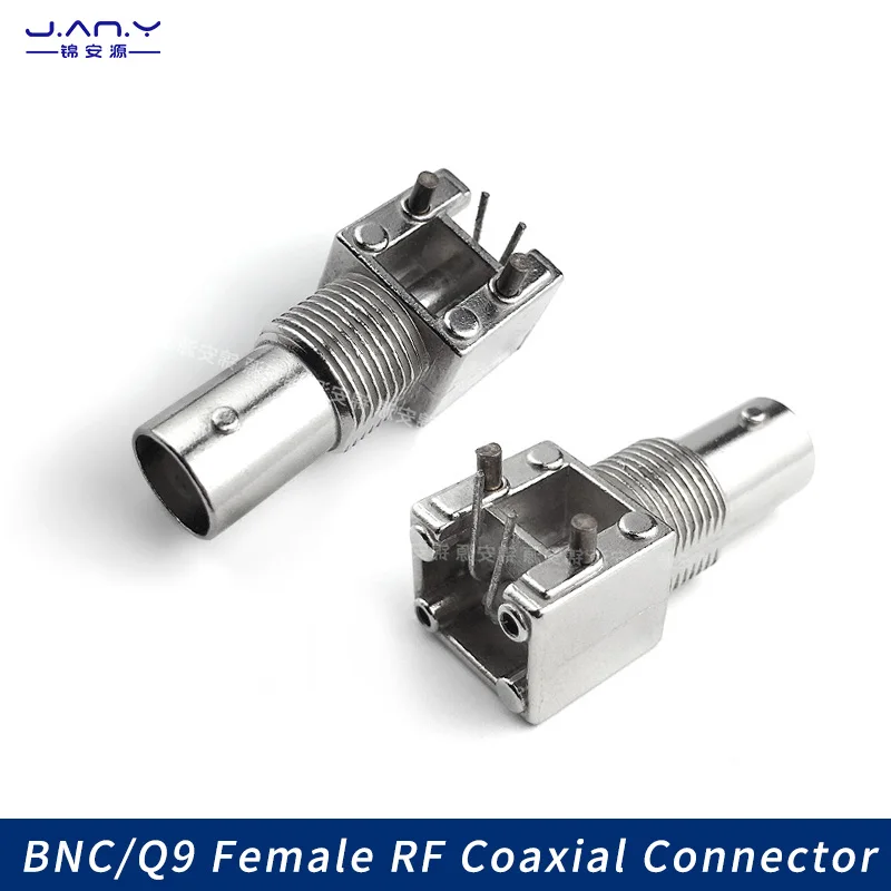 

Pure Copper BNC coaxial female Base Welded PCB Panel Fixed Bent Socket Q9 head video Signal Connector Horizontal