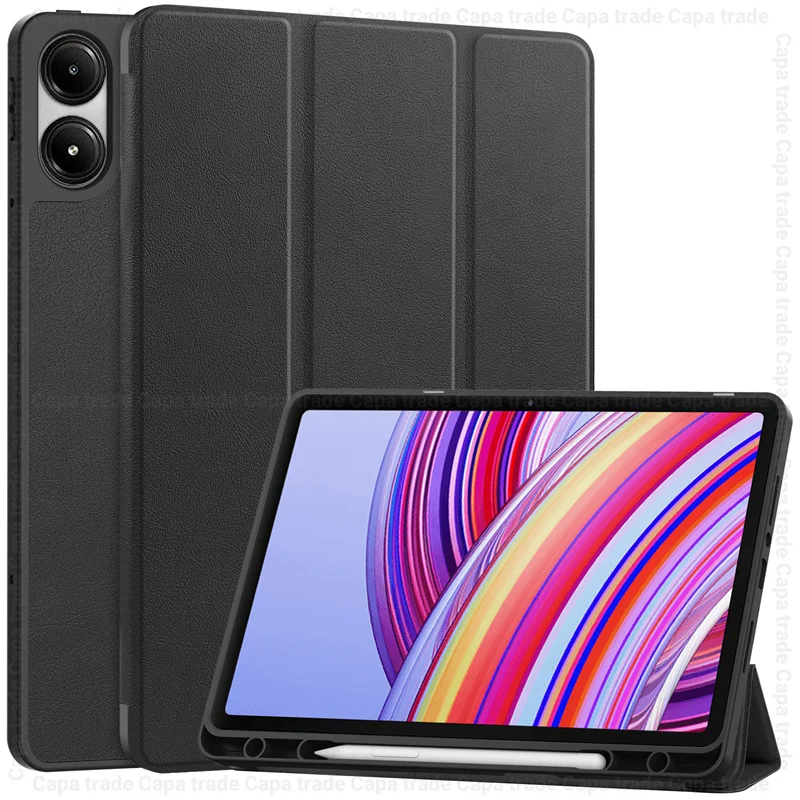 

Slim Magnetic Funda For Xiaomi Redmi Pad Pro 2024 Smart Case 12.1" Tablet PC Pencil Holder Cover with Soft TPU Back Shell