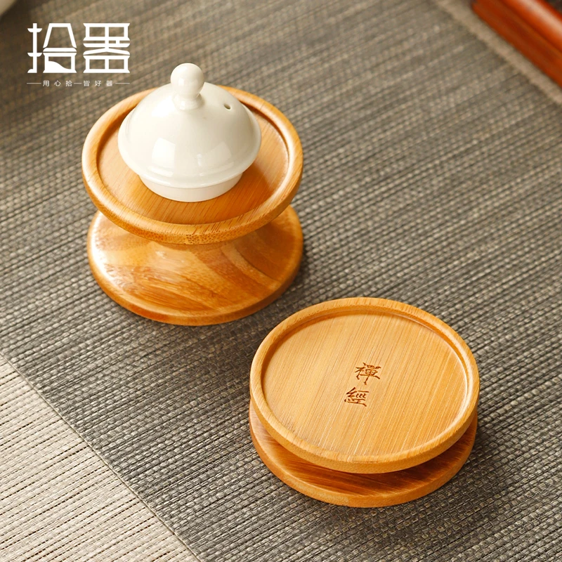 

Bamboo cover pot cover cover bowl holder tea cover cushion cup holder pot bearing kung fu tea set tea ceremony spare parts