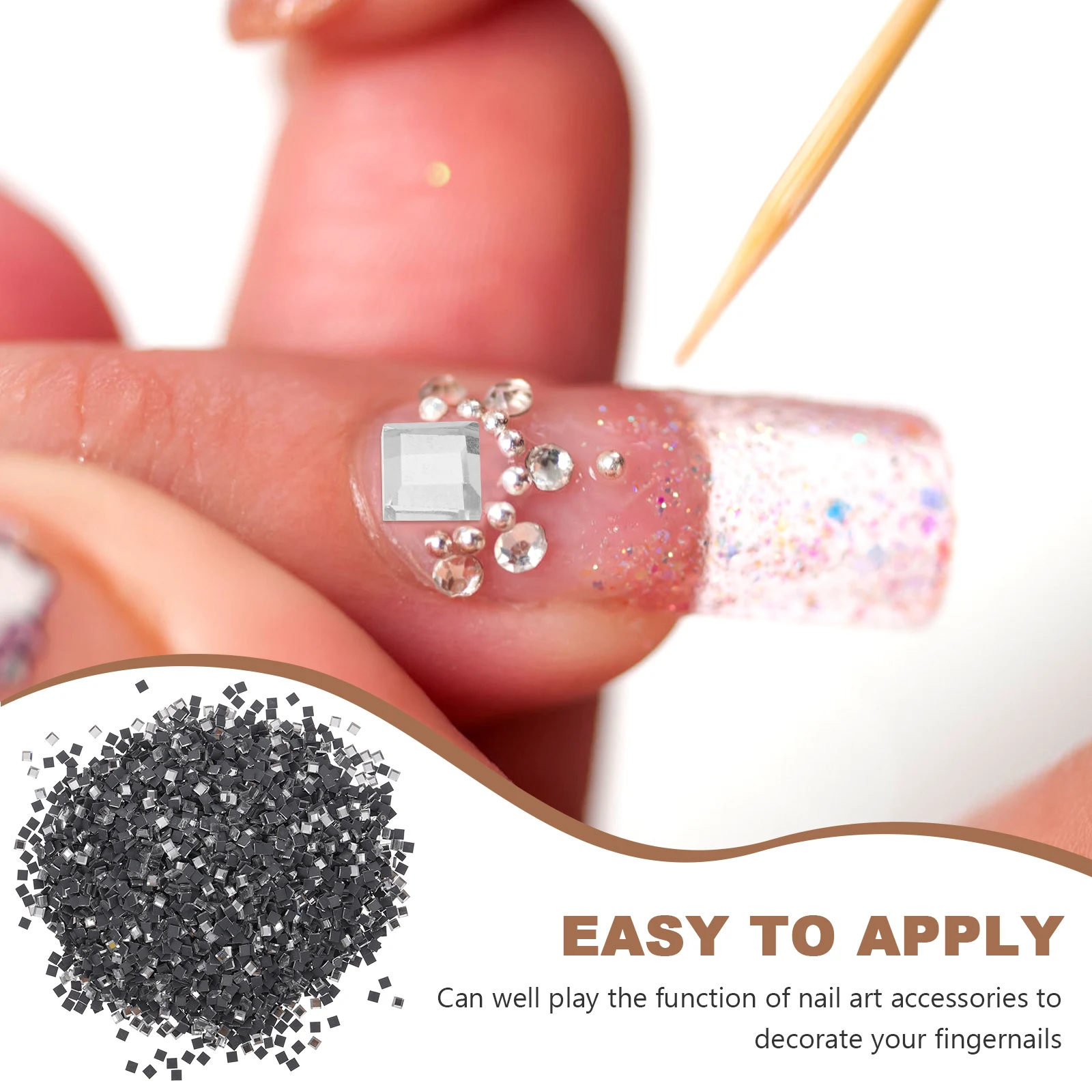 

5000 шт. стеклянных мини-декоративных мозаичных шармов для нейл-арта, долговечный блеск, аксессуар для ногтей, идеально подходит для маникюра своими руками