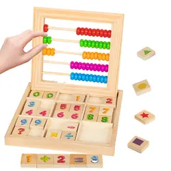 Wooden Abacus 2-in-1 Educational Mini Rainbow Abacus Wood Bead Toy Learning & Education Toys Math Learning Toys Preschool