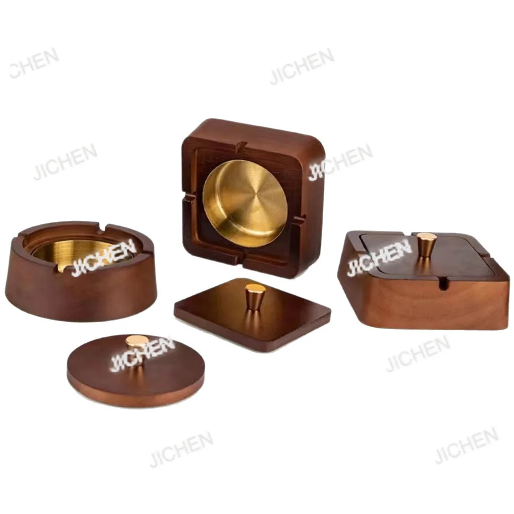 

HR китайская пепельница из цельного дерева для дома и офиса, элитная гостиная, креативный орнамент, высококачественная деревянная пепельница