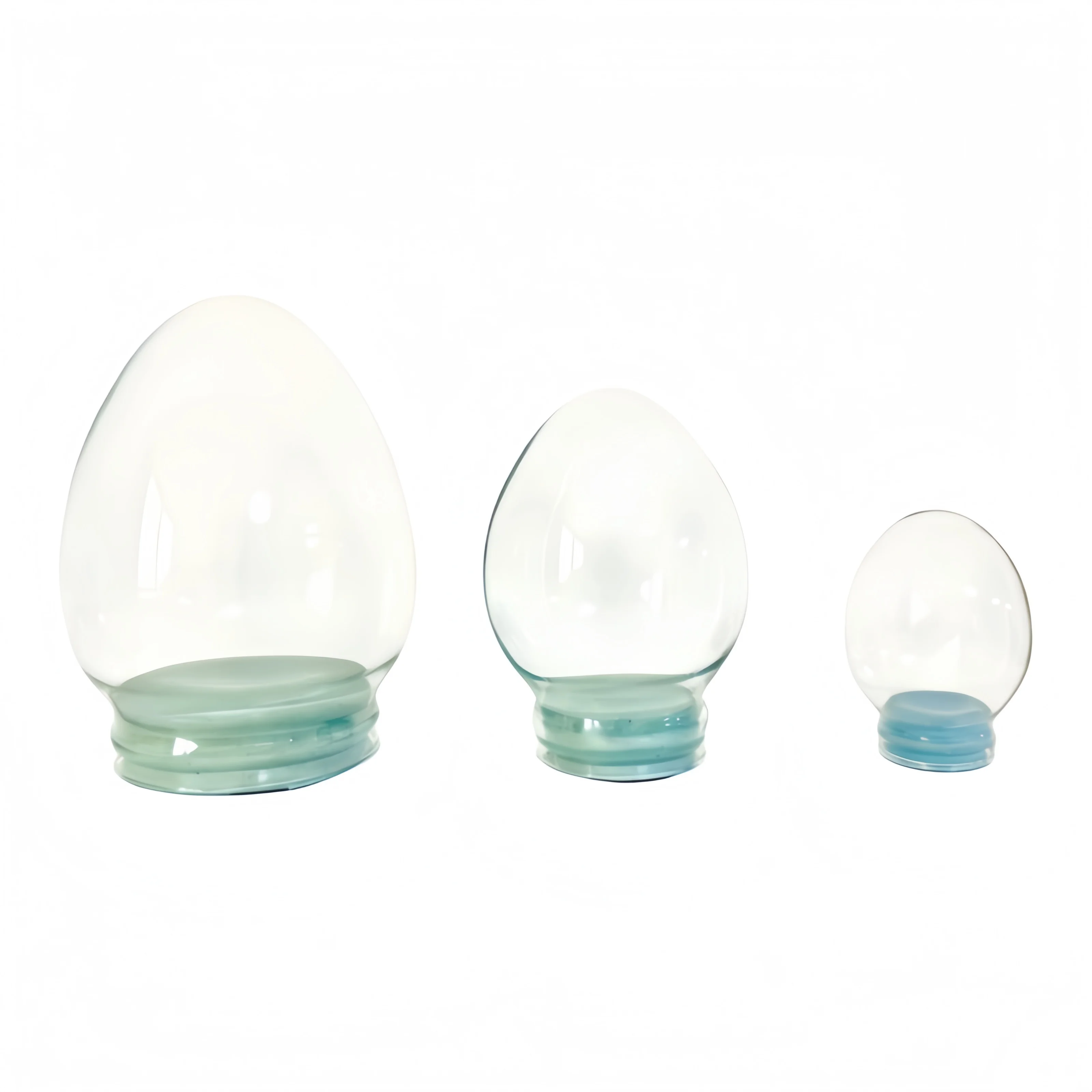 Egg Shape DIY Glass Snow Dome Accessories Holiday Snow Globes Decoration Ornament Display Water Snow Ball 45mm/65mm/85mm